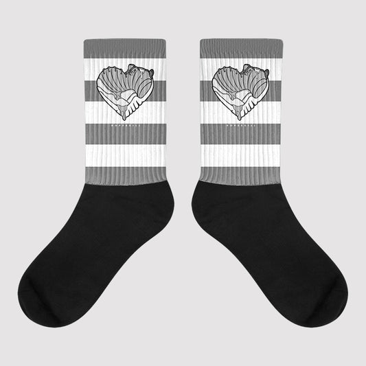 Horizontal Stripes Sublimated Socks Match Jordan 12 Stealth