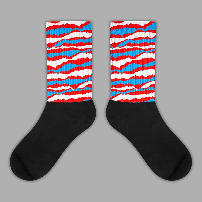 Fruity Pebbles Dunks Sublimated Socks Abstract Tiger Graphic