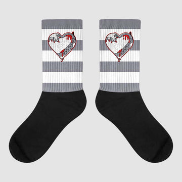 Fire Red 9s Sublimated Socks Horizontal Stripes Graphic 