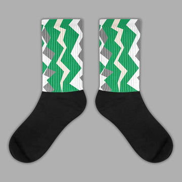 Jordan 2 Retro Lucky Green Sublimated Socks ZicZac Graphic Streetwear 