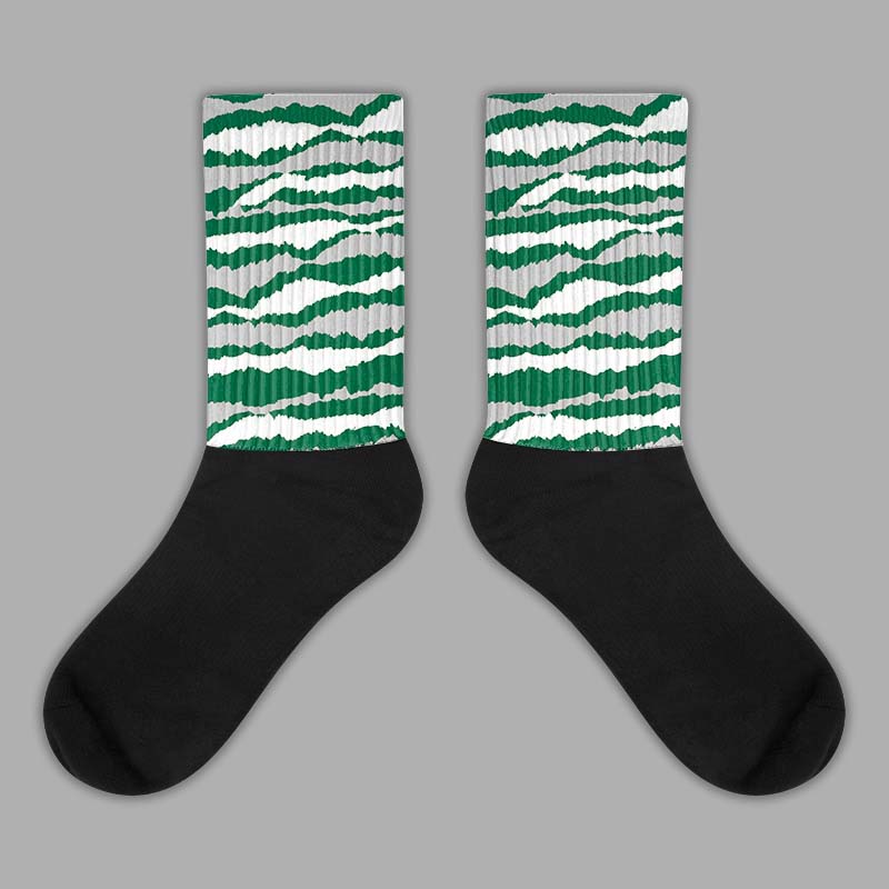 Gorge Green 1s Sublimated Socks Abstract Tiger Graphic