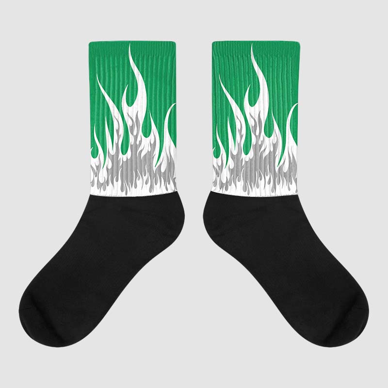 Jordan 3 WMNS “Lucky Green” DopeSkill Sublimated Socks FIRE Graphic Streetwear 