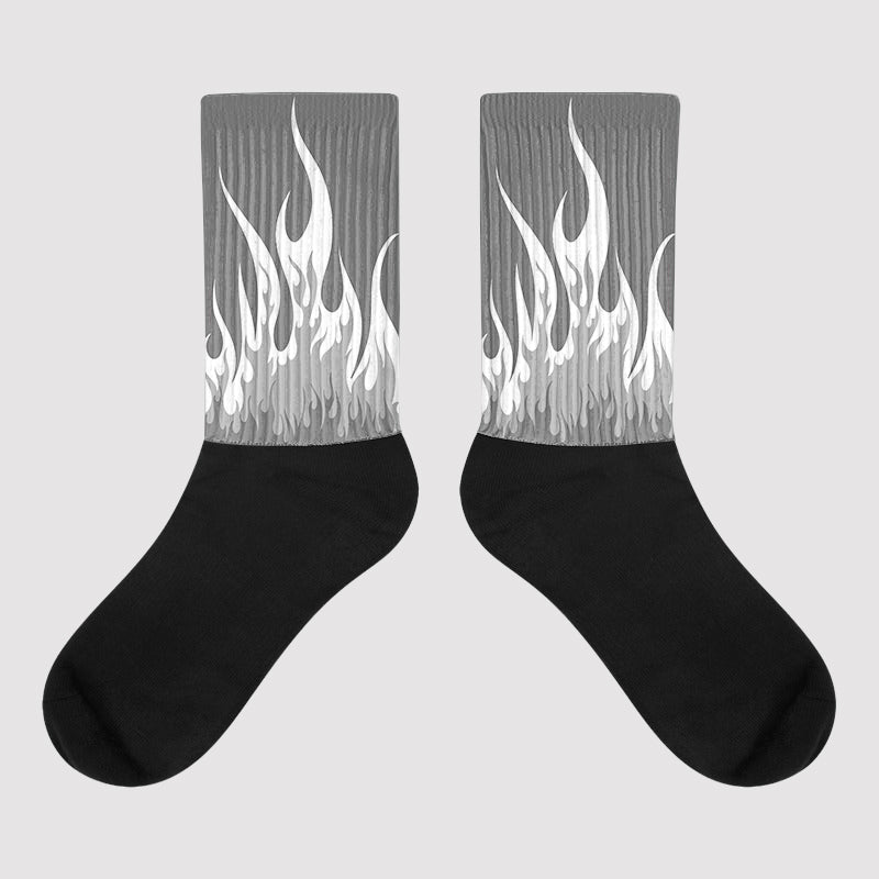 FIRE Sublimated Socks Match Jordan 1 High Stealth