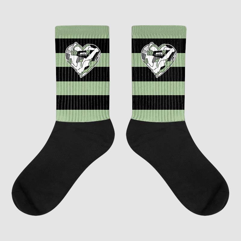 Jordan 4 Retro “Seafoam” Sublimated Socks Horizontal Stripes Graphic Streetwear 