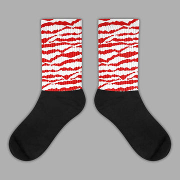 Dunk Low Gym Red Sublimated Socks Abstract Tiger Graphic