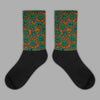 Dunk Low Team Dark Green Orange Sublimated Socks Slime Graphic