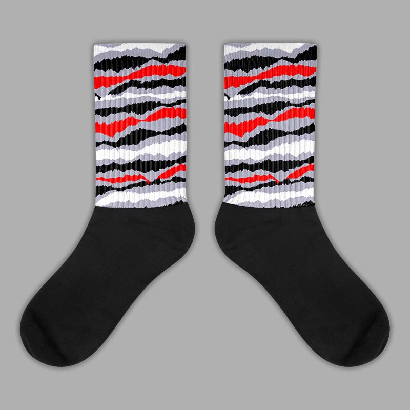 Jordan 13 Retro 'Black Flint' DopeSkill Sublimated Socks Abstract Tiger Graphic Streetwear