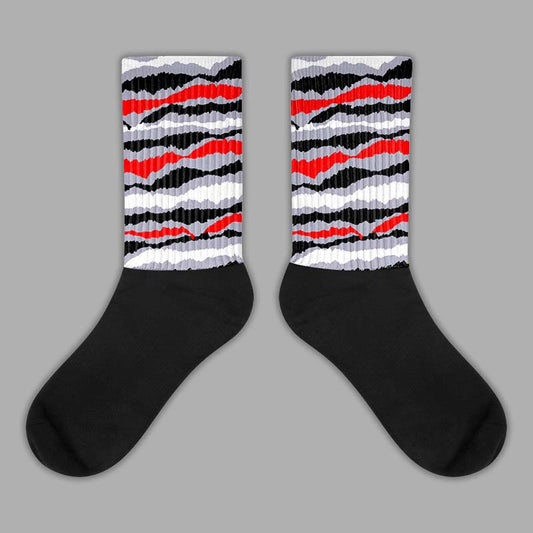 Jordan 13 Retro 'Black Flint' DopeSkill Sublimated Socks Abstract Tiger Graphic Streetwear