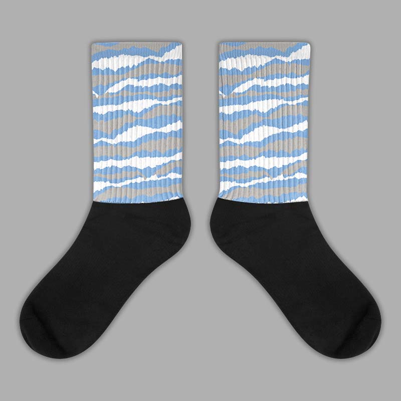 Jordan 5 University Blue Dopeskill Sublimated Socks Abstract Tiger Graphic Streetwear