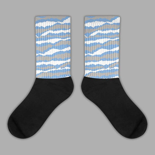 Jordan 5 University Blue Dopeskill Sublimated Socks Abstract Tiger Graphic Streetwear