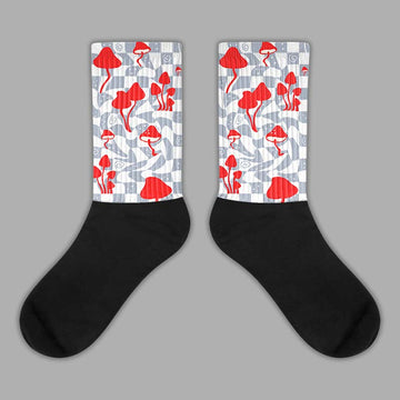 Jordan 3 Retro White Cement Reimagined DopeSkill Sublimated Socks Mushroom Graphic Streetwear