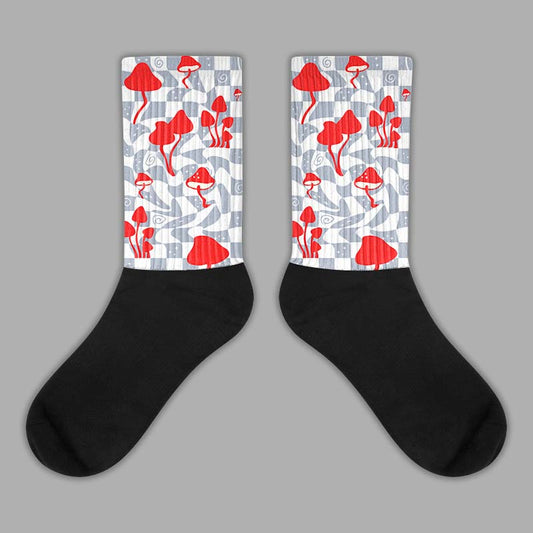 Jordan 3 Retro White Cement Reimagined DopeSkill Sublimated Socks Mushroom Graphic Streetwear