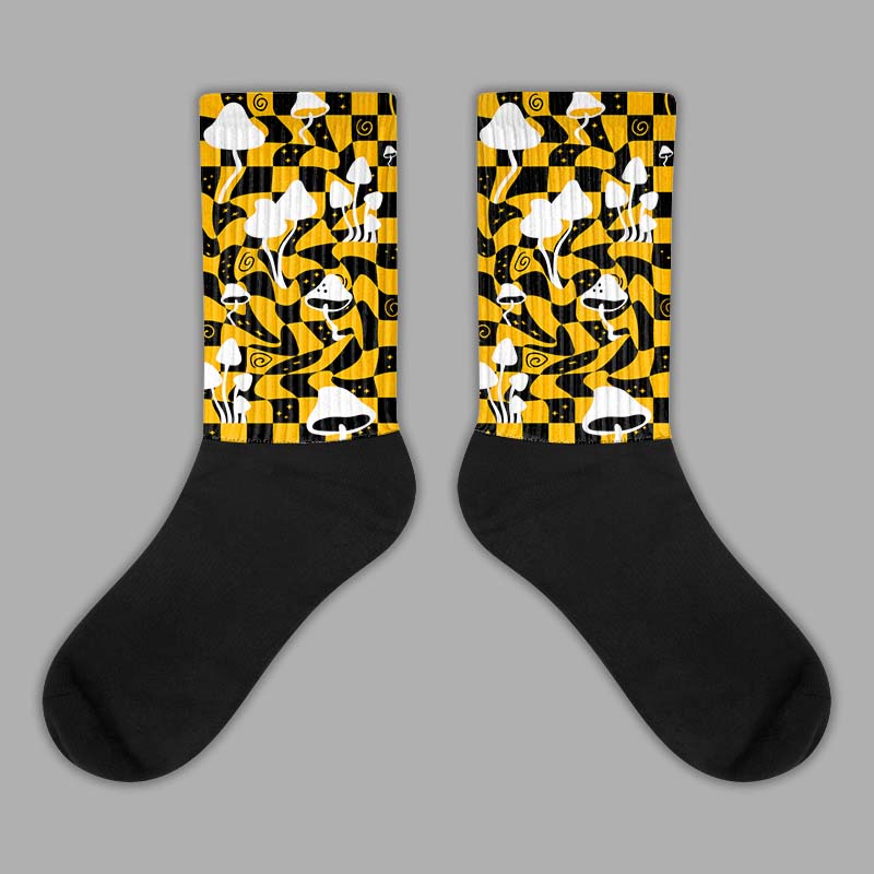 Goldenrod Dunk Sublimated Socks Mushroom Graphic