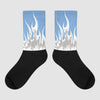 Jordan 5 University Blue Dopeskill Sublimated Socks FIRE Graphic Streetwear