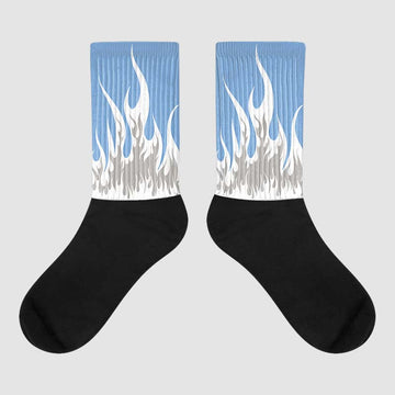 Jordan 5 University Blue Dopeskill Sublimated Socks FIRE Graphic Streetwear