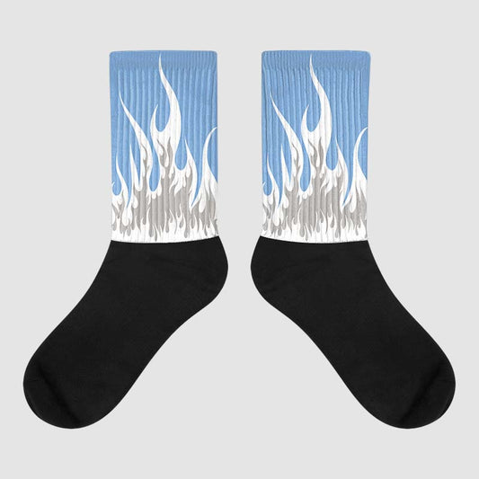 Jordan 5 University Blue Dopeskill Sublimated Socks FIRE Graphic Streetwear