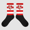 Dunk Low Gym Red Sublimated Socks Horizontal Stripes Graphic