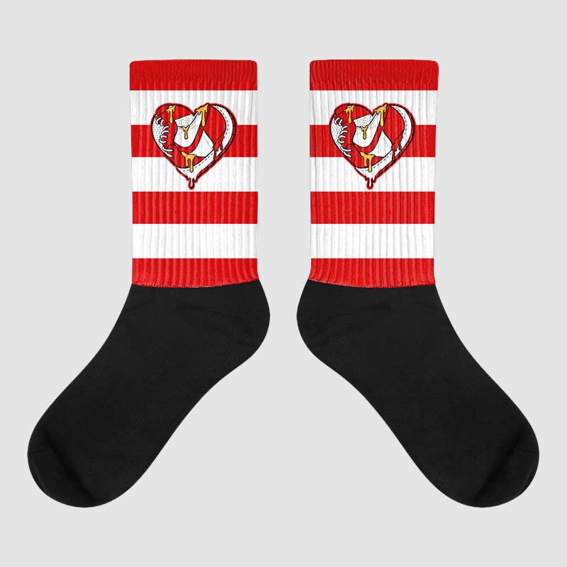 Dunk Low Gym Red Sublimated Socks Horizontal Stripes Graphic