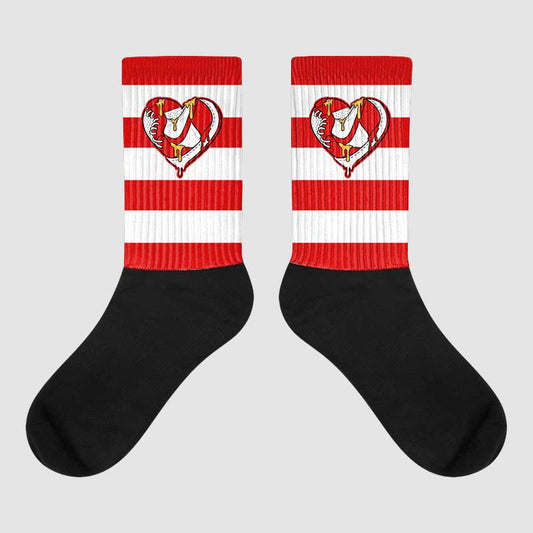 Dunk Low Gym Red Sublimated Socks Horizontal Stripes Graphic