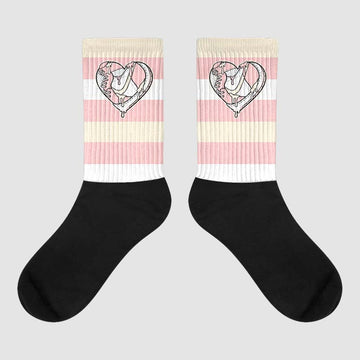 Jordan 1 High OG WMNS Washed Pink DopeSkill Sublimated Socks Horizontal Stripes Graphic Streetwear