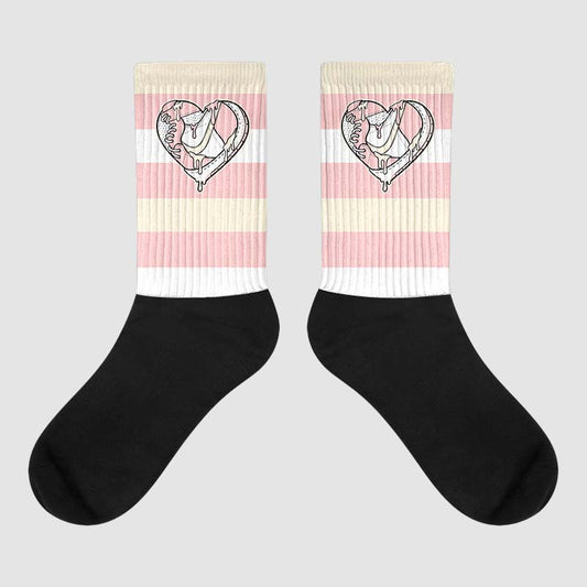 Jordan 1 High OG WMNS Washed Pink DopeSkill Sublimated Socks Horizontal Stripes Graphic Streetwear