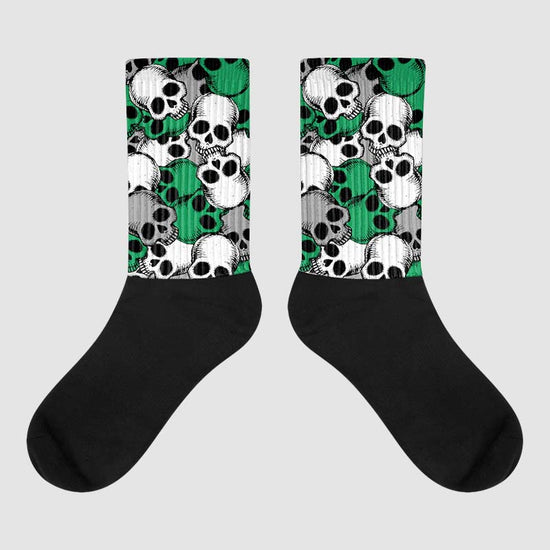 Jordan 3 WMNS “Lucky Green” DopeSkill Sublimated Socks Drawn Skulls Graphic Streetwear