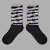 Abstract Tiger Sublimated Socks Match AJ 4 Canyon Purple