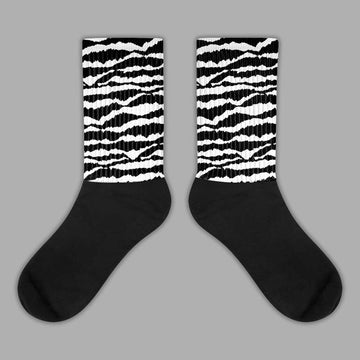 Jordan 1 High 85 Black White Sublimated Socks Abstract Tiger Graphic Streetwear