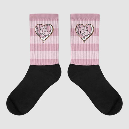 Dunk Low Teddy Bear Pink Sublimated Socks Horizontal Stripes Graphic