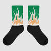 Nike SB x Jordan 4 “Pine Green” DopeSkill Sublimated Socks FIRE Graphic Streetwear - White