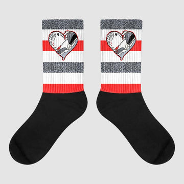 Jordan 3 Retro White Cement Reimagined DopeSkill Sublimated Socks Horizontal Stripes Graphic Streetwear