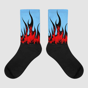 Travis Scott x Jordan 4 Retro 'Cactus Jack' Sublimated Socks FIRE Graphic Streetwear