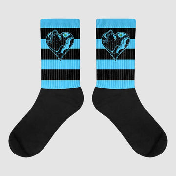 University Blue 13s Sublimated Socks Horizontal Stripes Graphic