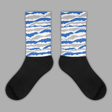 True Blue 1s Sublimated Socks Abstract Tiger Graphic