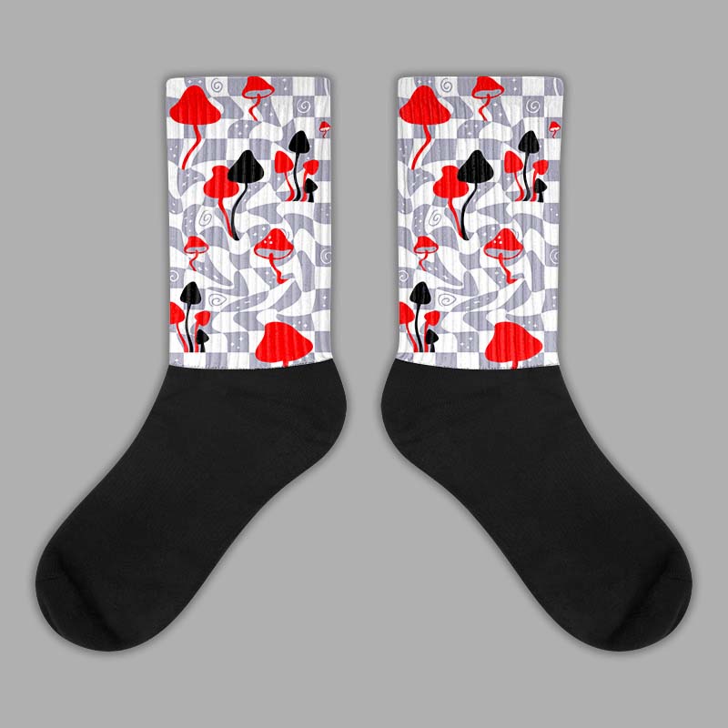 Jordan 13 Retro 'Black Flint' DopeSkill Sublimated Socks Mushroom Graphic Streetwear