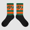 Dunk Low Team Dark Green Orange Sublimated Socks Horizontal Stripes Graphic