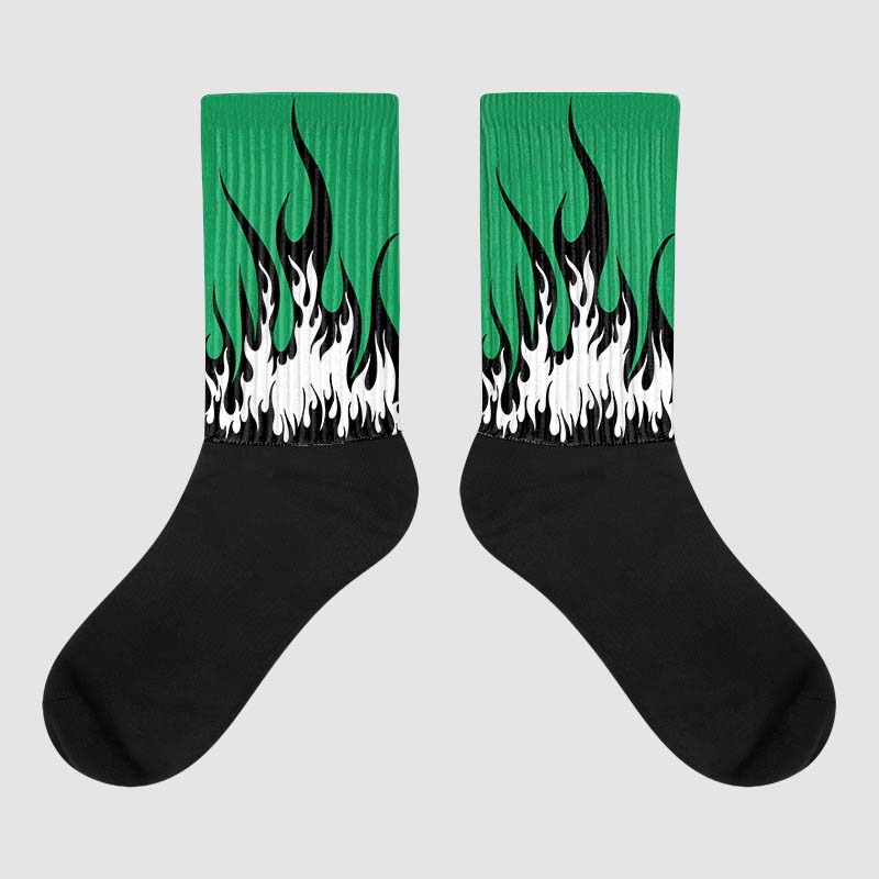 Jordan 1 Low Lucky Green DopeSkill Sublimated Socks FIRE Graphic Streetwear