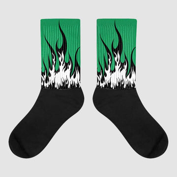 Jordan 1 Low Lucky Green DopeSkill Sublimated Socks FIRE Graphic Streetwear