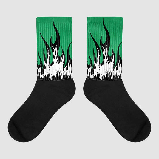 Jordan 1 Low Lucky Green DopeSkill Sublimated Socks FIRE Graphic Streetwear