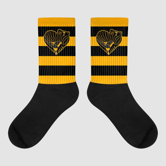 Black Taxi 12s Sublimated Socks Horizontal Stripes Graphic
