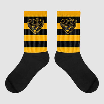 Black Taxi 12s Sublimated Socks Horizontal Stripes Graphic