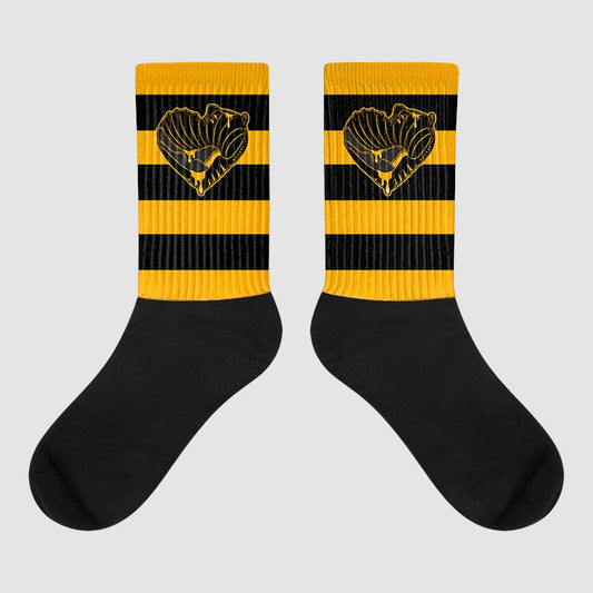 Black Taxi 12s Sublimated Socks Horizontal Stripes Graphic