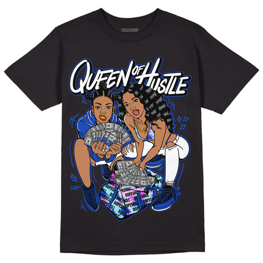 Hyper Royal 12s DopeSkill T-Shirt Queen Of Hustle Graphic - Black