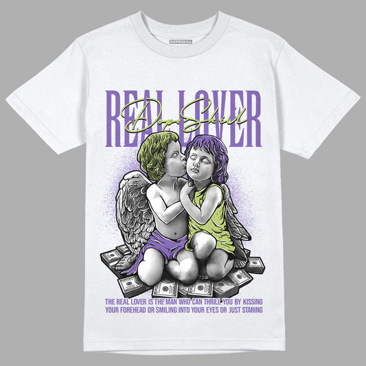 Canyon Purple 4s DopeSkill T-Shirt Real Lover Graphic - White 